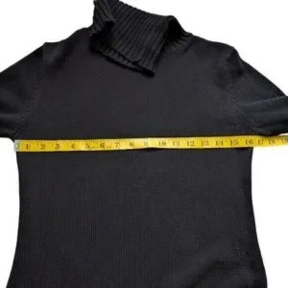 Club Monaco Sweater Turtleneck Black Solid Cotton Chunky Women's size Small - Picture 5 of 5